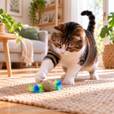 Canadian Cat Company Katzenspielzeug aus Kratzpappe mit Federn