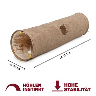 Canadian Cat Company Katzentunnel XXL mit Kuschelfell