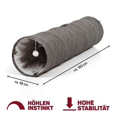 Canadian Cat Company Katzentunnel XXL mit Kuschelfell