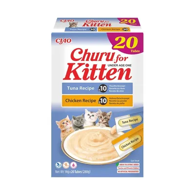 Inaba Churu Kitten Variedad Atún y Pollo Snack Cremoso para gatos