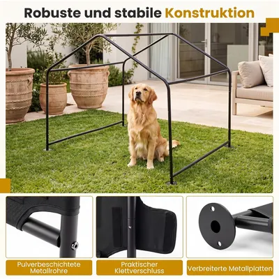 GIANTEX Hundehütte Outdoor, 128 x 118 x 108 cm