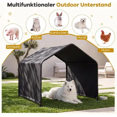 GIANTEX Hundehütte Outdoor, 128 x 118 x 108 cm