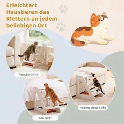 GIANTEX Hundetreppe 3 Stufen, Hunde & Katzen, 54 x 33 x 48 cm