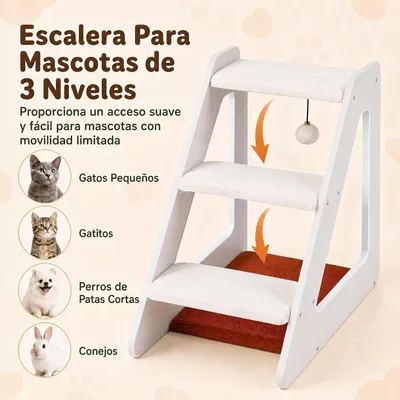 GIANTEX Escalera para Perros de 3 Niveles, 33 x 54 x 48 cm