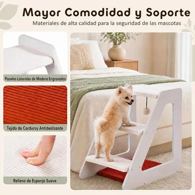 GIANTEX Escalera para Perros de 3 Niveles, 33 x 54 x 48 cm