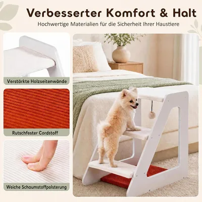 GIANTEX Hundetreppe 3 Stufen, Hunde & Katzen, 54 x 33 x 48 cm