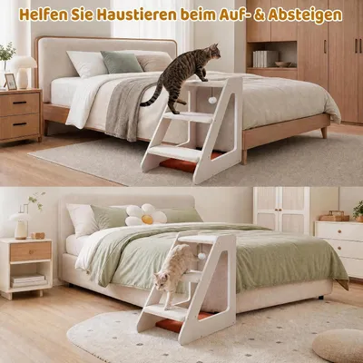 GIANTEX Hundetreppe 3 Stufen, Hunde & Katzen, 54 x 33 x 48 cm