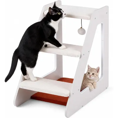 GIANTEX Hundetreppe 3 Stufen, Hunde & Katzen, 54 x 33 x 48 cm