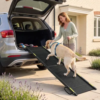 GIANTEX Rampe Accès Voiture pour Chien 164 X 41 CM, Charge 100 KG