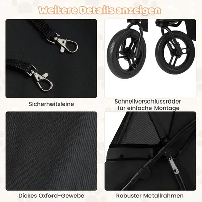 GIANTEX faltbarer Hundebuggy, Haustier-Katzenbuggy GIANTEX faltbarer Hundebuggy, Haustier-Katzenbuggy