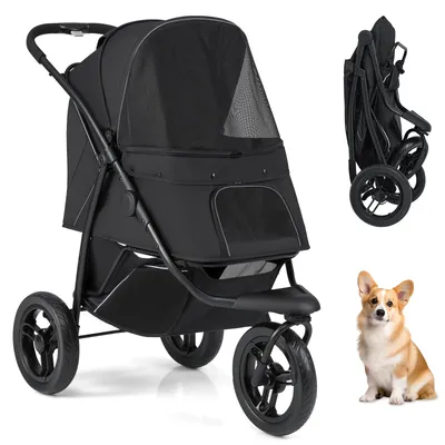 GIANTEX faltbarer Hundebuggy, Haustier-Katzenbuggy