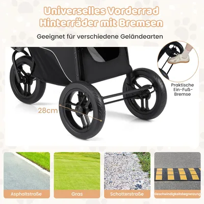 GIANTEX faltbarer Hundebuggy, Haustier-Katzenbuggy GIANTEX faltbarer Hundebuggy, Haustier-Katzenbuggy