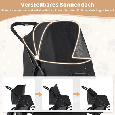 GIANTEX faltbarer Hundebuggy, Haustier-Katzenbuggy