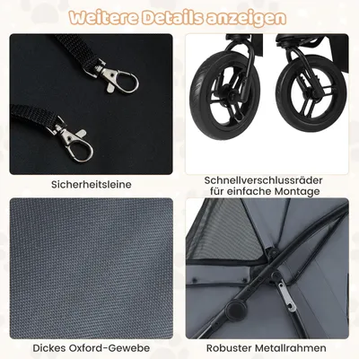 GIANTEX faltbarer Hundebuggy, Haustier-Katzenbuggy