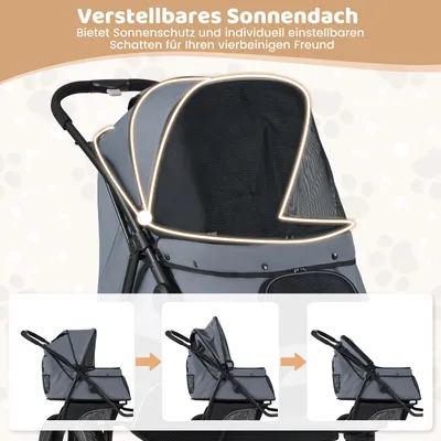 GIANTEX faltbarer Hundebuggy, Haustier-Katzenbuggy