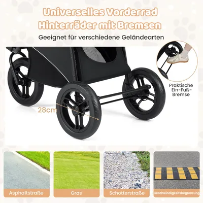 GIANTEX faltbarer Hundebuggy, Haustier-Katzenbuggy