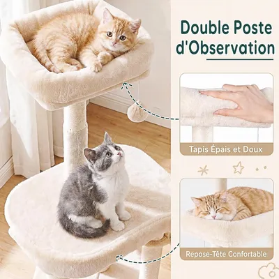 GIANTEX Arbre a Chat Hauteur 149CM, Poteaux Sisal Griffoirs, Multi-Niveaux GIANTEX Arbre a Chat Hauteur 149CM, Poteaux Sisal Griffoirs, Multi-Niveaux