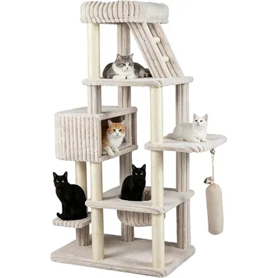 GIANTEX Arbre a Chat XXL Multi-Niveaux Hauteur 180CM Velours Côtelé