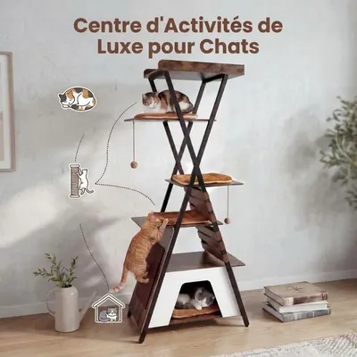 GIANTEX Arbre à Chat Industriel Hauteur 185 CM d'Intérieur