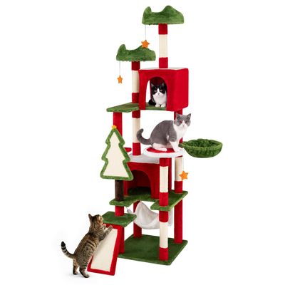 GIANTEX Arbre a Chat de Noël XXL 191CM à MultiNiveaux