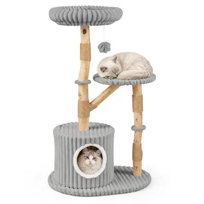 GIANTEX Arbre a Chat en Bois Moderne XL à 4 Niveaux, 56x41x105CM GIANTEX Arbre a Chat en Bois Moderne XL à 4 Niveaux, 56x41x105CM