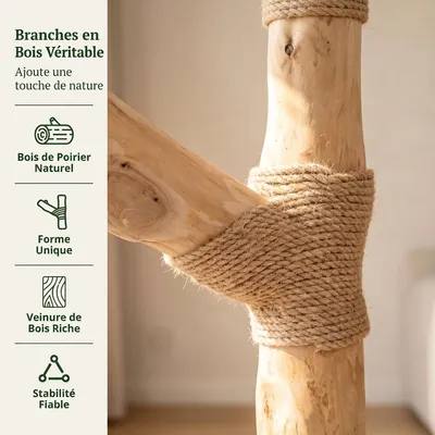 GIANTEX Tour de Juegos para Gato en Madera Bohème Poirier Altura 104CM