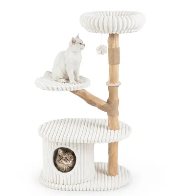 GIANTEX Tour de Juegos para Gato en Madera Bohème Poirier Altura 104CM