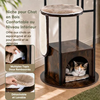 GIANTEX Arbre a Chat Style Moderne à 6 Niveaux Hauteur 183CM en Acier. GIANTEX Arbre a Chat Style Moderne à 6 Niveaux Hauteur 183CM en Acier.