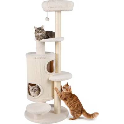 GIANTEX Arbre a Chat Hauteur 150CM en Housse Peluche Lavable Intérieur