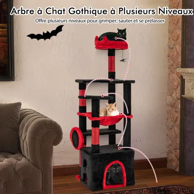 GIANTEX Arbre a Chat Style Gothique, Arbre a Chats avec Poteaux à Gratter. GIANTEX Arbre a Chat Style Gothique, Arbre a Chats avec Poteaux à Gratter.