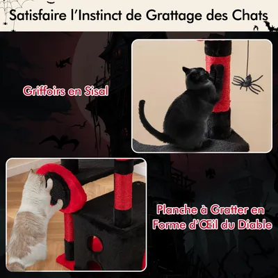 GIANTEX Arbre a Chat Style Gothique, Arbre a Chats avec Poteaux à Gratter. GIANTEX Arbre a Chat Style Gothique, Arbre a Chats avec Poteaux à Gratter.