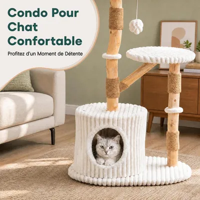 GIANTEX Arbre a Chat en Bois Moderne XL à 4 Niveaux, 56x41x105CM GIANTEX Arbre a Chat en Bois Moderne XL à 4 Niveaux, 56x41x105CM