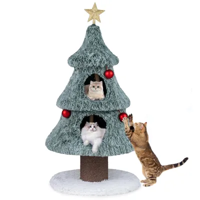 GIANTEX Arbre a Chat de Noël, Hauteur 123CM