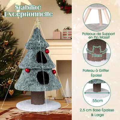 GIANTEX Arbre a Chat de Noël, Hauteur 123CM GIANTEX Arbre a Chat de Noël, Hauteur 123CM