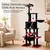 GIANTEX Arbre à Chat Multi-Niveaux Hauteur 178CM, Noir et Rouge