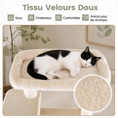 GIANTEX Arbre a Chat 194 cm Moderne Multi-Niveaux, Griffoirs en Sisal GIANTEX Arbre a Chat 194 cm Moderne Multi-Niveaux, Griffoirs en Sisal