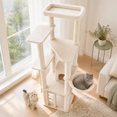 GIANTEX Arbre a Chat 194 cm Moderne Multi-Niveaux, Griffoirs en Sisal