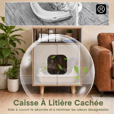 GIANTEX Meuble Litiere Chat en Forme de Maison, 50 x 48,5 x 100CM GIANTEX Meuble Litiere Chat en Forme de Maison, 50 x 48,5 x 100CM
