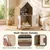 GIANTEX Mueble Arenero para Gatos en Forma Casita de 2 Niveles con Puertas GIANTEX Mueble Arenero para Gatos en Forma Casita de 2 Niveles con Puertas