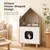 GIANTEX Mueble Arenero para Gatos en Forma Casita de 2 Niveles con Puertas GIANTEX Mueble Arenero para Gatos en Forma Casita de 2 Niveles con Puertas