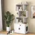 GIANTEX Arbre a Chat Bibliothèque en Forme S avec Meuble Litière Chat GIANTEX Arbre a Chat Bibliothèque en Forme S avec Meuble Litière Chat
