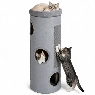 GIANTEX Árbol para Gatos de Barril con 3 Niveles
