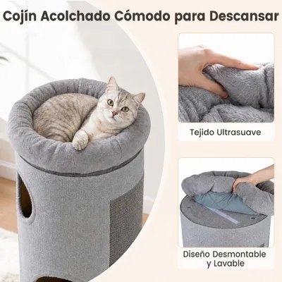 GIANTEX Árbol para Gatos de Barril con 3 Niveles