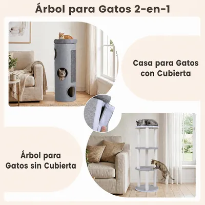 GIANTEX Árbol para Gatos de Barril con 3 Niveles