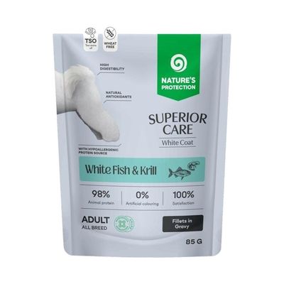 Nature's Protection White Dog comida húmeda pescado blanco y krill perros