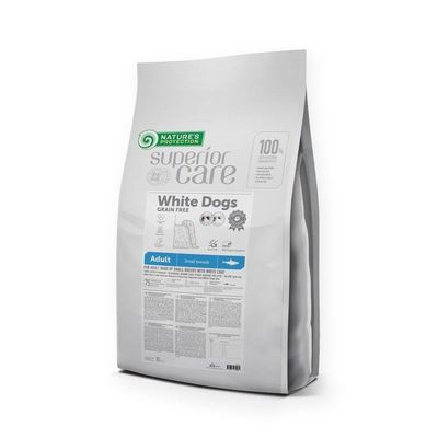 Nature's Protection White Dog pienso sin cereales arenque perros pequeños