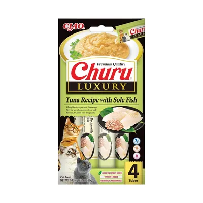 Inaba Churu Luxury Atún con Lenguado Snack Cremoso para gatos Inaba Churu Luxury Atún con Lenguado Snack Cremoso para gatos