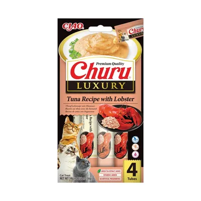 Inaba Churu Luxury Atún con Langosta Snack Cremoso para gatos