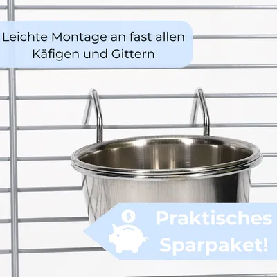 GarPet Edelstahlnapf zum Einhängen Hundenapf Hasen Kaninchen GarPet Edelstahlnapf zum Einhängen Hundenapf Hasen Kaninchen