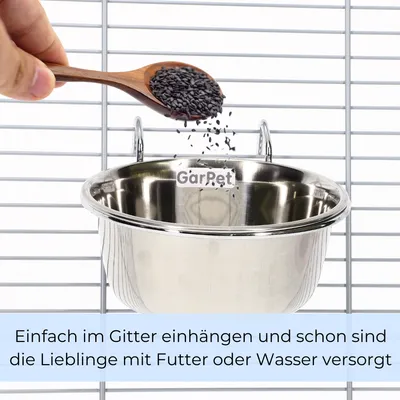 GarPet Edelstahlnapf zum Einhängen Hundenapf Hasen Kaninchen GarPet Edelstahlnapf zum Einhängen Hundenapf Hasen Kaninchen